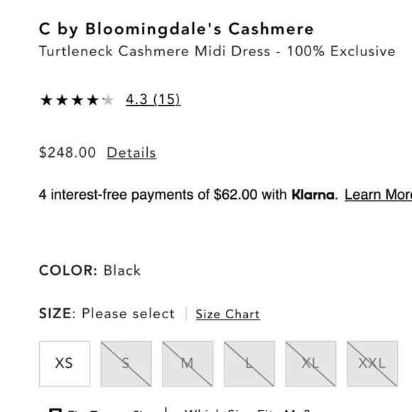 C by Bloomingdale's Turtleneck Cashmere Midi Dress XS SM, MED, XL XXL PRICE FIRM - Picture 2 of 9